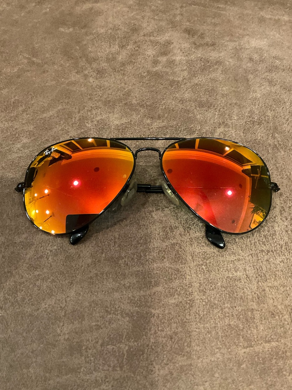 Ray-Ban Aviator Sunglasses Red/Orange Mirror Lenses
